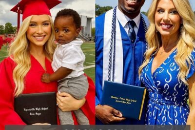 She adopted him as a baby and now she’s watching him graduate! 🎓 Different colors. Same love. A bond that goes beyond skin.